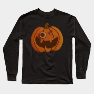 Cute Spooky Halloween Wiggly Eyes Jack O Lantern Cookie Lover Long Sleeve T-Shirt